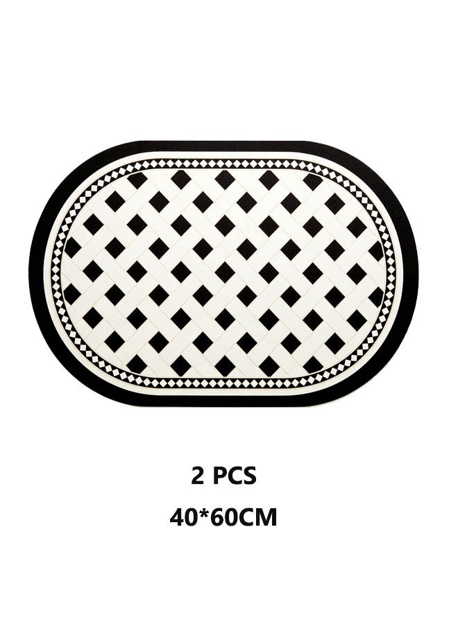 Floor Door Mats, Non Slip Water Absorbent Quick Dry Bath Mats(60*40cm) ,Washable Bath Rugs Mats Anti-Slip Rubber, Door Mats Indoor Non-Slip Door Mat Resist Dirt Entryway Rug Doormats for Indoor Outdoor Front Door Home Decor Accessories - Image 2
